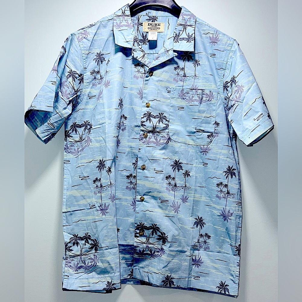 Duke Haband short sleeve shirt with palm tree pattern size medium